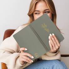 Aesthetic Spiral Notebook Set Of 3 For Women - Cute College Ruled 8x6 Journal/Notebook With Large Pockets And Lined Pages - Perfect Supplies To Stay Organized At Work Or School - màu xanh lá cây nhạt, hồng be - Xem 7