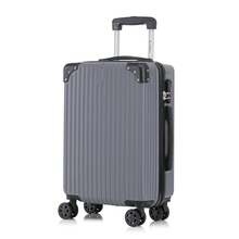 YONSLY Lightweight Suitcase 20/24/28 Inches With Combination Lock 4 Wheels 360° Double Zipper Mesh Pocket Soft Rubber Handle Trolley Suitcase - 深灰色 - 查看 11