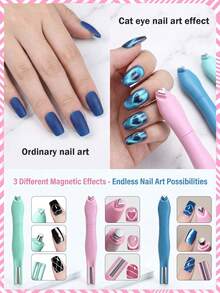 Nam châm trang trí móng 3 trong 1, thiết kế thời trang, hạt thủy tinh đa chức năng và gel sơn móng tay hiệu ứng mắt mèo, được thiết kế đặc biệt với nam châm mạnh, dụng cụ tăng cường nghệ thuật trang trí móng từ tính siêu mạnh, dụng cụ làm chắc khỏe móng tay tinh tế. - Nhiều màu - Xem 9