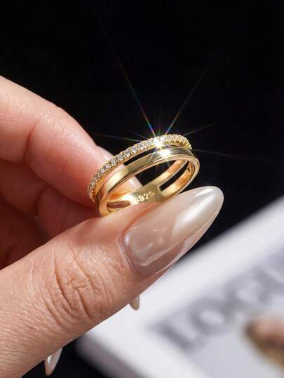 1pc Unique Romantic Hollow Single-Layer Full Diamond Moissanite 925 Sterling Silver Luxury Engagement Ring, Promise Ring, Anniversary Ring, Jewelry Gift For Women, Valentine's Day Gift