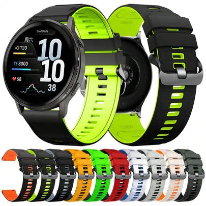 1 dây đeo đồng hồ thể thao silicon mềm hai màu 22mm, tương thích với Watch GT 6 5 4 3 Pro 46mm, BALANCE 2 Active Max 48mm BIP 6 5, Forerunner 255 265 570 47mm/Venu 2 3 4 45mm, đồng hồ thông minh, phụ kiện thay thế dây đeo đồng hồ thể thao Watch 5.