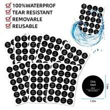 一套圆形调料罐标签，防水防油可清洗厨房调味瓶标签 - 彩色 - 查看 4