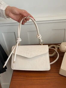 Nuevo bolso de mano, de hombro y bandolera de moda elegante y casual con estampado de leopardo retro para mujer - Blanco - Ver 5