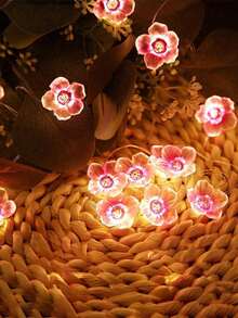 30/20/10 LED 粉色樱花仙女灯串，LED 花朵灯串，LED 花束灯，樱花灯，婚礼装饰，电池供电，带开关控制，无需电池，适用于婚礼、节日、房间、卧室、室内、空间、花园、围栏、花盆、墙壁、礼品装饰、派对、生日、装饰庆典 - 多色 - 查看 6