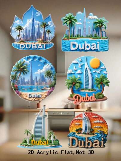 Nam châm tủ lạnh hình các địa danh nổi tiếng của thành phố, làm từ acrylic, thích hợp trang trí nhà cửa theo phong cách du lịch, đồ trang trí nhà bếp, quà lưu niệm sưu tầm.