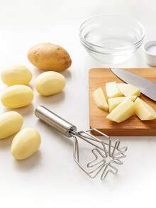 1 pieza Triturador de patatas de acero inoxidable, prensa de patatas, triturador de alimentos, adecuado para triturar patatas, patatas moradas, calabaza, taro, queso, aguacate, etc. Triturador y prensa de patatas, triturador de batata/calabaza/maíz que puede evitar que los ingredientes se apelmacen y se peguen a las manos, adecuado para otros ingredientes, fácil de desmontar y limpiar, adecuado para la cocina, la cocina - Multicolor - Ver 7