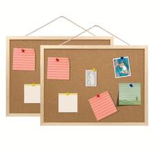 1pc Thick Soft Wood Board With Pine Wood Frame, Wall Mounted Bulletin Board Suitable For Home, Office, Classroom, Size 20cm X 30cm, Great For Notes And Schedule Planning - A - View 5