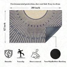 Tapete bohemio para puerta Tapete de bienvenida para el sol de terracota para interiores y exteriores 17 x 30 pulgadas negro - Sol dorado y negro - Ver 2