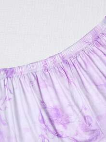 2pcs Plus Size Women Casual Leopard Print Sleepwear Set, Loose Tank Top And Cute Shorts, Suitable For Spring & Summer, Easter/Birthday Gift, Home Wear - Purple - View 4