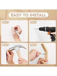 1个木质壁挂式挂钩，橡木简约设计，结实耐用，可作衣帽钩，乡村风格壁挂式木质衣架挂钩 - 彩色 - 查看 6