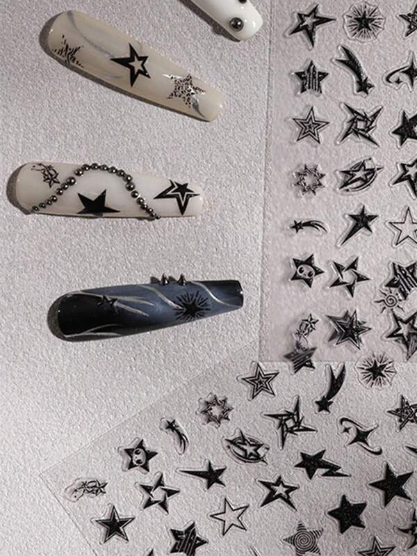 卡通趣味美甲贴纸，浮雕美甲贴纸，女士自粘美甲贴纸，5D浮雕效果，可爱有趣，精致主题，轻松DIY美甲装饰，节日礼物，派对风格贴纸，水杯手机装饰贴纸