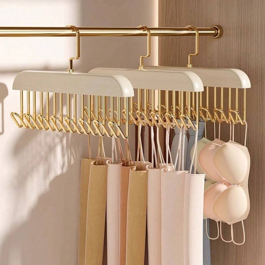 1/2 piezas Percha multiusos, Estante de almacenamiento para sujetador y camiseta, Tendedero sin costuras - Blanco - Ver 1
