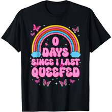0 Days Since I Last Queefed  Humor Embarrassing T-Shirt - Black - View 1