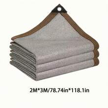 1pc Gray Balcony Privacy Screen, Patio Fence Windscreen Fabric Cloth, Fencing Net, Anti-Wind Netting Cloth, Heavy Duty For Commercial And Residential, 90% Blockage - 1 Gray - View 14