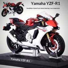 C C A 1:12 YZF-R1, Suzuki GSX-R1000, Kawasaki R Motorcycle Alloy Model, Boys & Girls Toy, Upright Standing, Rear Wheel Suspension, Rotatable Handlebars, With Display Base, Collectible & Playable, Holiday Gift - Multicolor - View 18