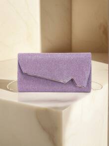 Clutch da sera lucida, elegante borsa busta di moda, borsa da cerimonia da donna per matrimoni e feste - Viola - Visualizzare 8