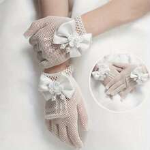 Mesh Bow Glove Dress Accessories Gloves Gloves Princess Cream Lace Fishnet Gloves Ceremony Parts - Multicolor - View 5