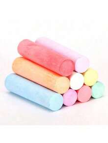 大号多色粗头粉笔。适用于涂鸦的工业级无尘粉笔。彩色粉笔笔，适用于街头艺术、钢管、木船等。彩色和白色粉笔。教师教学工具。学生黑板和白板涂鸦用品。[易碎品，损坏不影响使用] - 彩色 - 查看 11