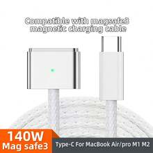支持140W快充的MagSafe3磁吸充电线，USB-C转MagSafe3充电线，适用于MacBook Pro Air 14/16英寸 - 2米/6.6英尺 - 白色 - 查看 2