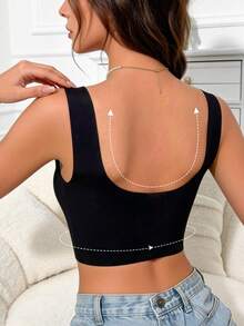 2 piezas Sujetadores sin costuras, Sujetadores sin espalda para mujeres, Sujetadores inalámbricos con copa fija, Sujetadores inalámbricos suaves y amigables con la piel, Sujetadores invisibles transpirables, Sujetadores cómodos y anti-caída - Multicolor - Ver 8