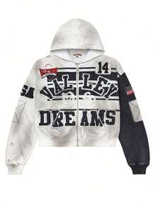 2026 Spring And Summer Graffiti Print Men's And Women's Loose Casual Zipper Hooded Sweater  Brand Fashion Y2k Jacket Hoodie - YN-6 - 查看 2