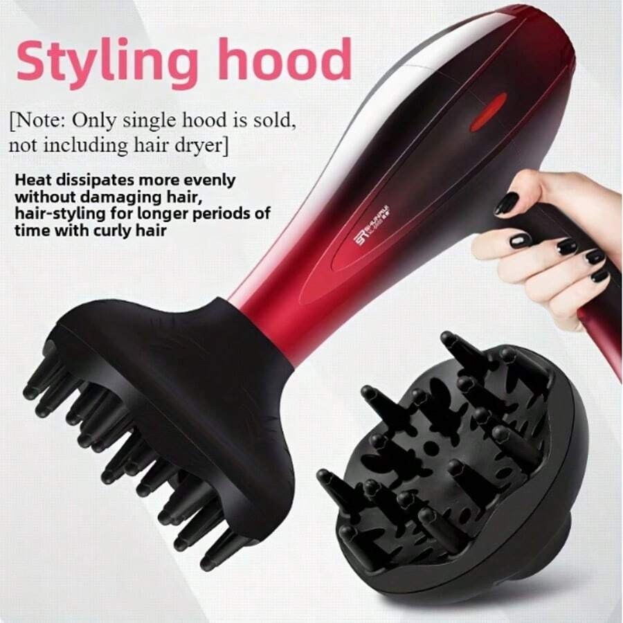 Reusable Wavy Hair Dryer Nozzle, Professional Hair Dryer Integrated Nozzle And Diffuser, Designed For Curly And Natural Hairstyles, Essential Tool For Daily Home Styling And Hair Salons, Easily Create Wavy Curls - Round - View 1