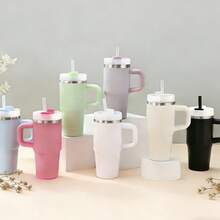 Stainless Steel Thermal Bottle With Straw 420ml - White - View 2