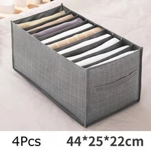 Hộp đựng đồ màu xám nhiều tầng, hộp sắp xếp tủ quần áo thiết kế gấp gọn, vách ngăn ngăn kéo bằng vải không dệt, giải pháp tiết kiệm không gian lưu trữ dưới gầm giường, tay cầm dễ nâng. - Xám - Xem 10