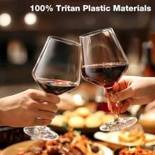 Unbreakable Wine Glasses Set of 6 16 oz Plastic Wine Glasses with Stem BPA Free Reusable Wine Glass for Poolside Outdoors Camping Picnic Restaurants Home Bar Christmas Unique Gift - Ver 3