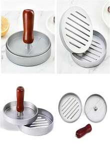 Moule à hamburger détachable, convenant pour les hamburgers de bœuf, de fromage, végétariens. Outil et accessoire de cuisine pour le barbecue, adapté pour les rassemblements festifs, les repas en famille et les hamburgers maison - Moule à steak haché - Voir 9