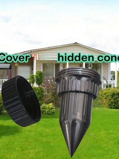 2pcs/Set Faucet Key Hider Kit - Realistic Key Concealer (Cone + Cap), Anti-Theft Key Storage - Outdoor Garden Yard Lawn Waterproof Key Safe Box, Easy To Insert Underground Garden Lawn, Waterproof & Corrosion Resistant