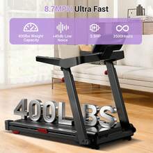 CURSOR FITNESS 4 In 1 Treadmill With 16% Auto-Incline, Foldable Home Treadmill With 3-Level Adjustable Height And Quiet 3.5 HP Motor, Max. 400LBS - US B Type Plug(110-127V) - View 4