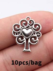 10pcs 23x20mm Hollow Out Heart Tree Pendant Pendant For DIY Jewelry Making Necklace Keychain Phone Chain Bracelet Making Accessories Handmade Craft Making Findings - Love Tree - View 13