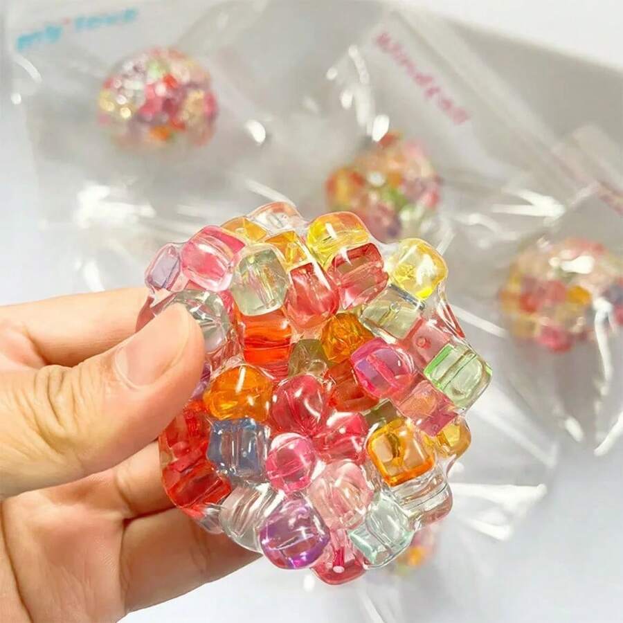 Squishy Balls Ice Beads Stress Relief Toy Super Soft Sensory Fidget Toys For Adults Anxiety Relaxation Squeeze Gift - Hình vuông A - Xem 1