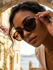 1 pieza Nuevas gafas de moda de ojo de gato retro, para pasarela, fiesta en la playa, accesorio de estilo callejero - Multicolor - Ver 5