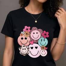 Camiseta Estampada Casual- 1pcs, 180Gsm, 100% Cotton - Negro - Ver 6