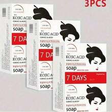 Kojie San Skin Brightening Soap - Original Kojic Acid Dark Spot Remover Soap, Paraben-Free Bar With Coconut & Tea Tree Oil For Face & Body, Gently Exfoliates For Smooth, Even Skin Tone – 100g X 3 Bars - Lemon - 查看 2
