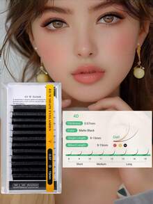 Individual Lash Extensions 0.15 D Curl Mixed 7-15mm Matte Black Soft Natural Single Eyelashes - View 3