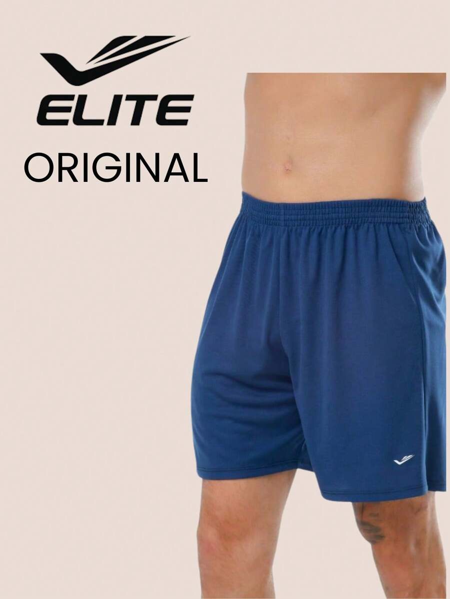 Kit Of 2 Men's Basic Bermuda Shorts For Soccer/Gym In Polyester - Elite Original - 1 Navy Blue - View 1