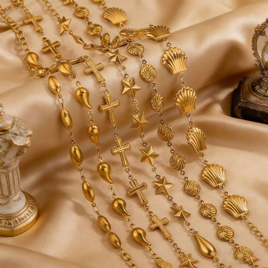 1M Stainless Steel Hip-Hop Punk Hollow Ocean Shell Beach Party DIY Jewelry Necklace Bracelet Jewelry Making Suitable For Women To Wear - Shell Chain - View 1