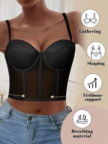 Áo ngực nữ màu đen gợi cảm, nâng đỡ và tạo dáng, thoải mái cho mùa thu. - màu đen - Xem 6