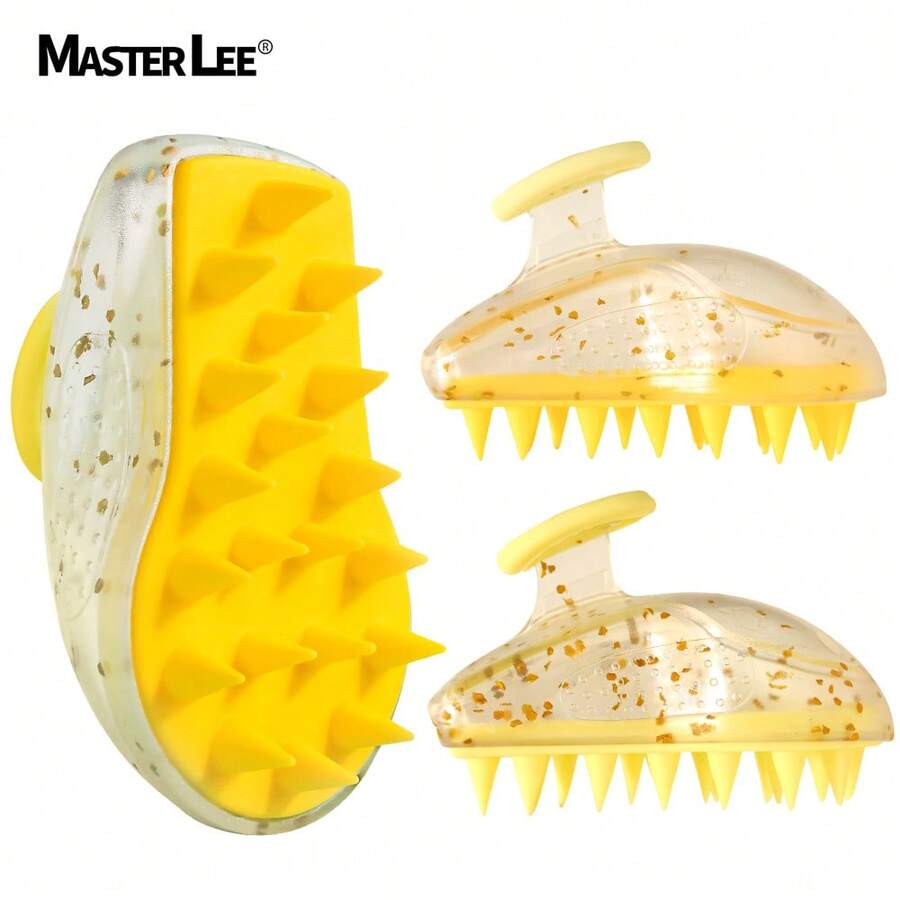 MASTERLEE 1个透明闪光按摩洗发刷，硅胶头皮清洁刷，男女通用