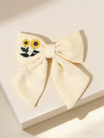 1pc Sunflower Embroidered Hair Bows Girl Stuff Duckbill Clip Spring And Summer Hair Flower Cute Hair Clips Flower Clip Gifts Hair Barrettes Teens Hair Accessories