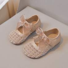 1 Đôi giày bệt lưới nơ mới mùa xuân/thu, giày công chúa thời trang cho bé gái, dép đế mềm khoét rỗng cho trẻ nhỏ - Màu Khaki - Xem 18