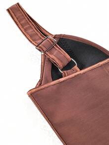 Yuwenier Vintage Coffee Color Deep V-Neck Tie Backless Top Style Shaping Top Summer Casual - Coffee Brown - View 10