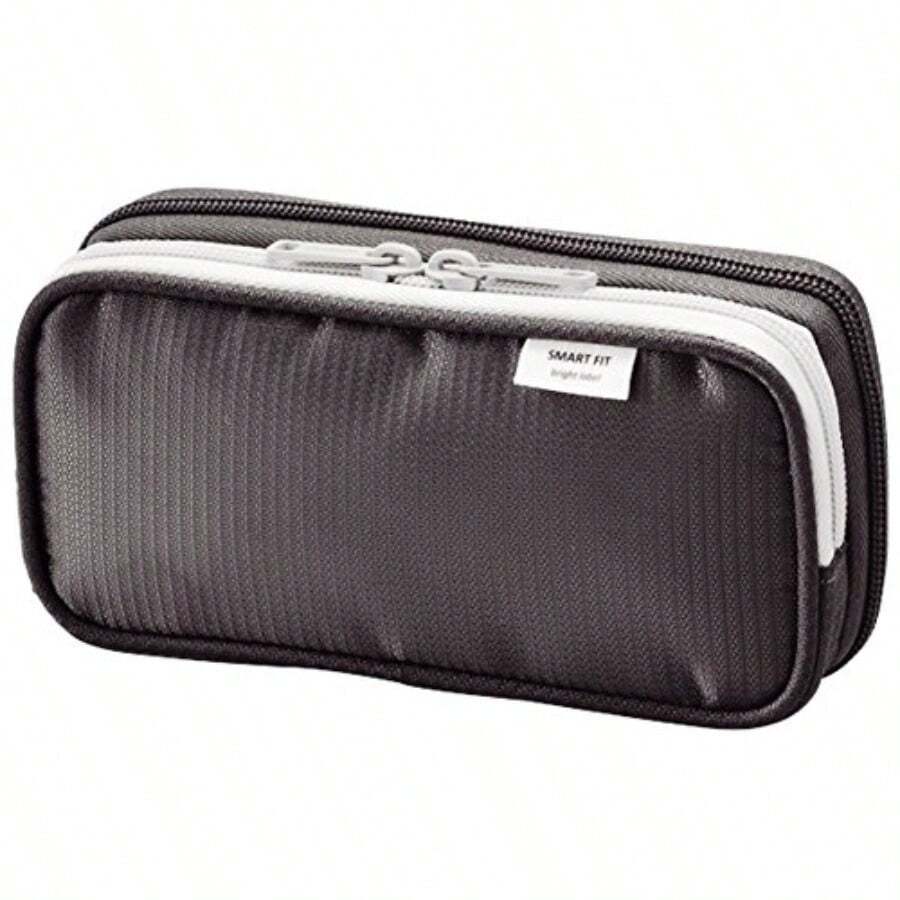LIHITLAB Estuche doble para bolígrafo negro 3.3 x 6.9" A7660 24 Negro 3.3" x 6.9" - 3,3 pulgadas x 6,9 pulgadas - Ver 1