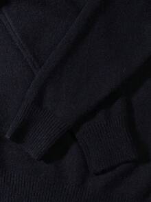 ANDREILEE Sweater Rajut Lengan Panjang Leher Bulat Kasual Unisex dengan Motif Huruf dan Bendera Amerika, Cocok untuk Musim Gugur dan Musim Dingin - Hitam - View 7