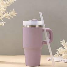Stainless Steel Thermal Bottle With Straw 420ml - 淡紫色 - 查看 2