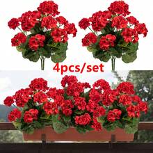 1/2/4 chiếc Hoa phong lữ giả lớn 14 inch, hoa nhựa màu tím dùng trang trí nhà cửa, đám cưới, nhà bếp, sân vườn, bàn tiệc, trong nhà và ngoài trời, cây giả, trang trí phòng, trang trí mùa thu, vật trang trí trung tâm. - Đỏ - Xem 10