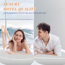 Bed Pillows for Sleeping- Standard Size Set of 2 Cooling Hotel Quality with Premium Soft Down Alternative Fill for Back Stomach or Side Sleepers 43x66CM Light Grey - Gris Claro - Ver 6